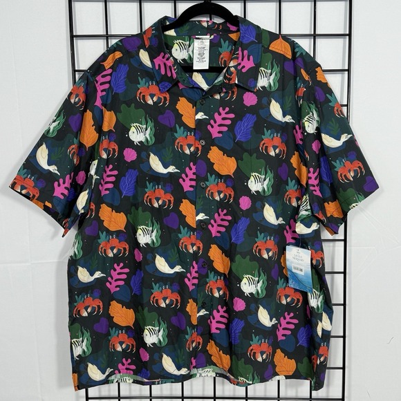 Disney Other - Disney The Little Mermaid Camp Shirt Mens XXL NEW Live Action Film Allover Print